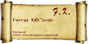 Forrai Kászon névjegykártya